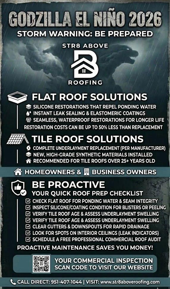 🚨 GODZILLA EL NIÑO IS COMING. IS YOUR ROOF READY? 🚨