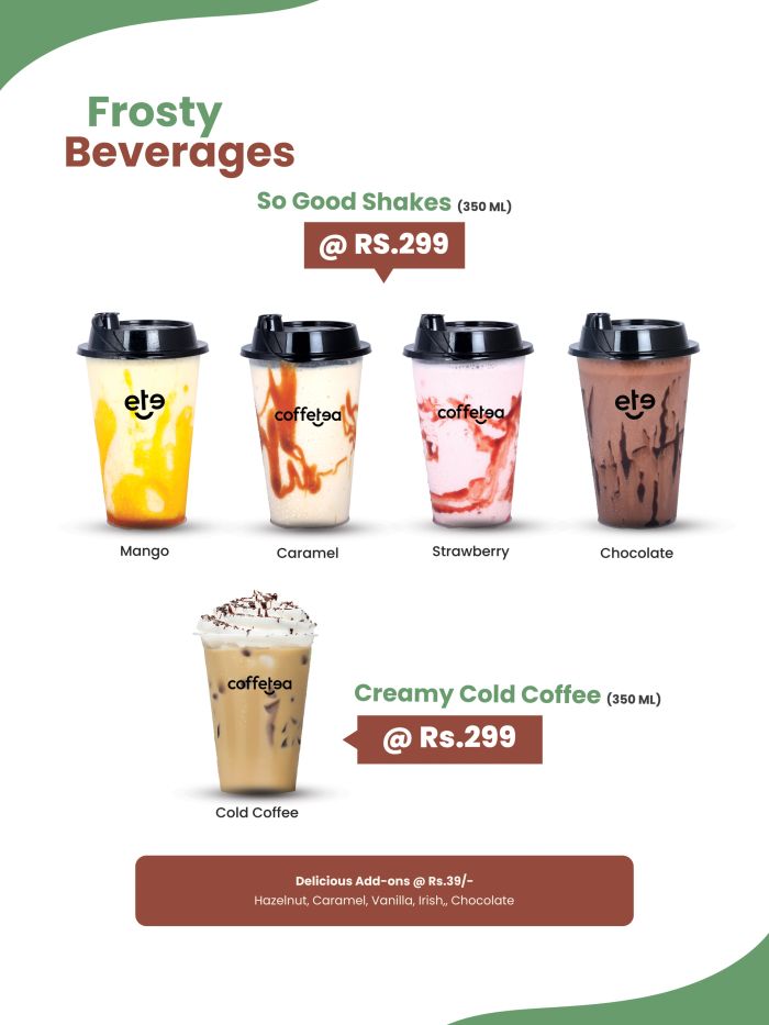 CoffeTea menu: Frosty Beverages