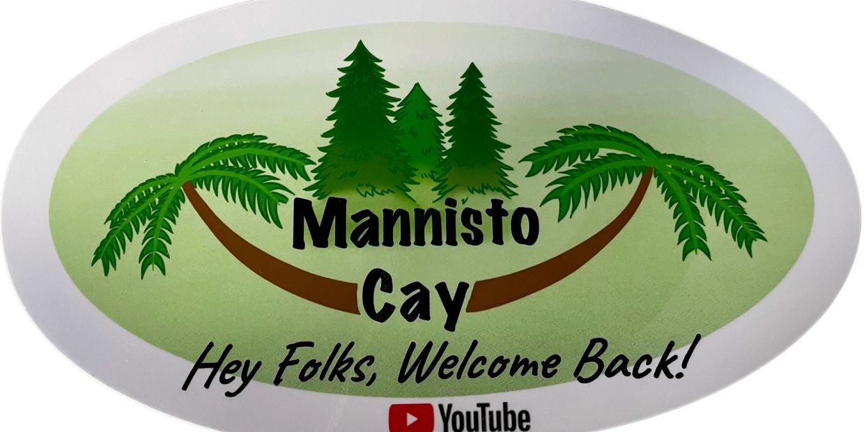 Mannisto Cay logo with palm and pine trees welcoming viewers.