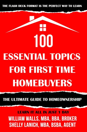 100 essential topics for first time homebuyers  book cover in red