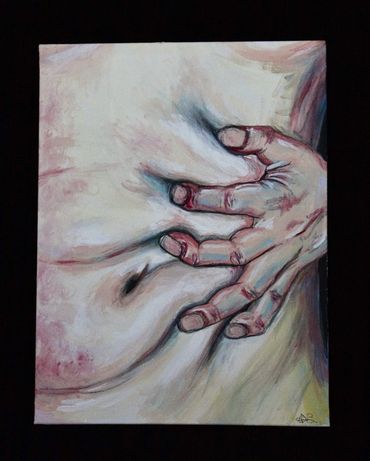 Flesh Acrylic Painting by Anne Begley