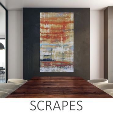 Large Abstract Orange Blue Cream Gold Colorful Modern Corporate Office Art Wall Deco Interior Design