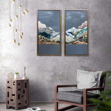 Minimalist Abstract Modern Contemporary Mountain Range Artwork Painting