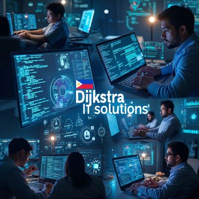 Group of people working on IT managed services for Dijkstra IT Solutions Philippines