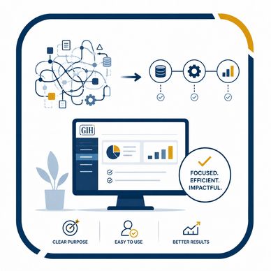 Illustration of a streamlined data processing system for effective results.