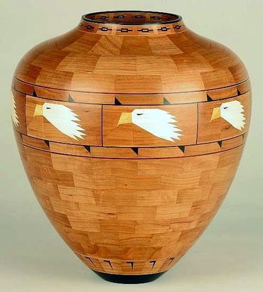 Segmented wood vase