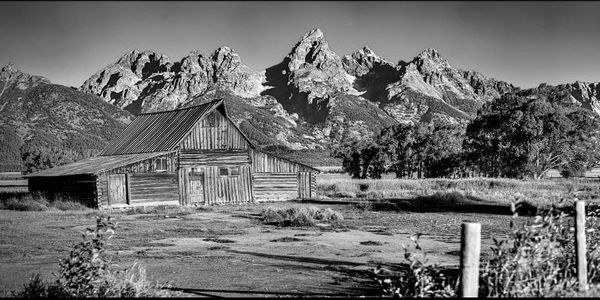 Mormon Row Barn at sunrise, Grand Teton National Park