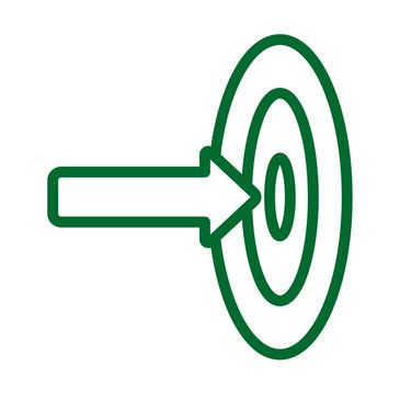 Icon of an arrow hitting a bullseye suggesting impact for the 
Off Your Desk business led by Carolin