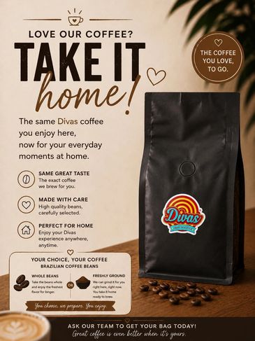 Coffee brand Divas offers their coffee to enjoy at home.