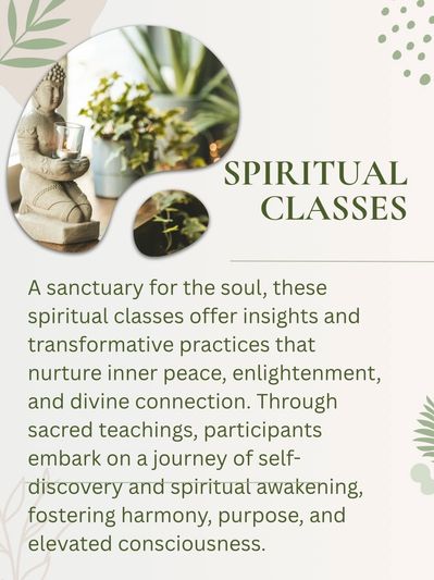 Spiritual classes promoting inner peace and self-discovery.