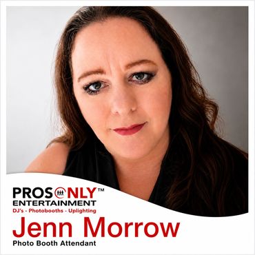 Portrait of Jenn Morrow, Photo Booth Attendant for Pros Only Entertainment.