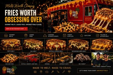 Food truck specializing in gourmet melts and loaded fries.