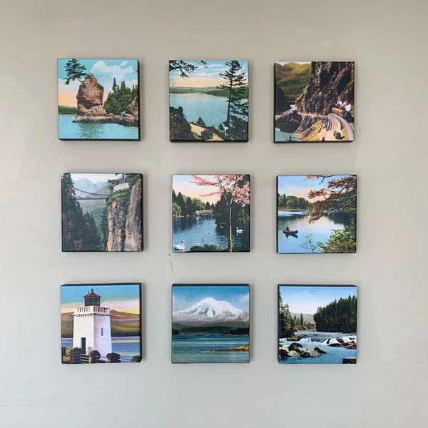 Gallery Wall Vintage Images Vancouver BC Century Old Silver Leaf Curatorial Interior Design 