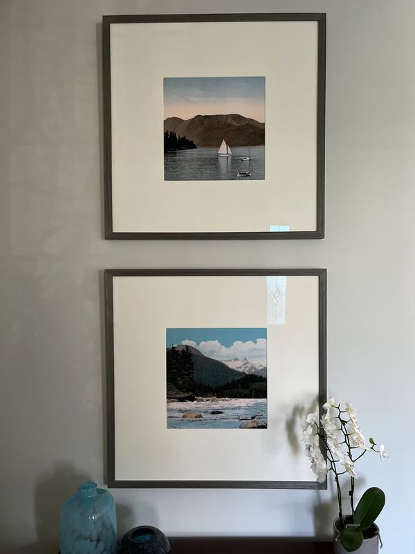 Silver leaf curatorial vintage images Vancouver Victoria Designer Gallery Wall