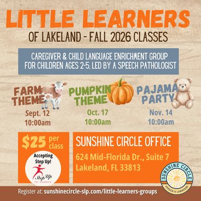 Fall 2026 Little Learners classes in Lakeland for children 2-5 with themes and dates.