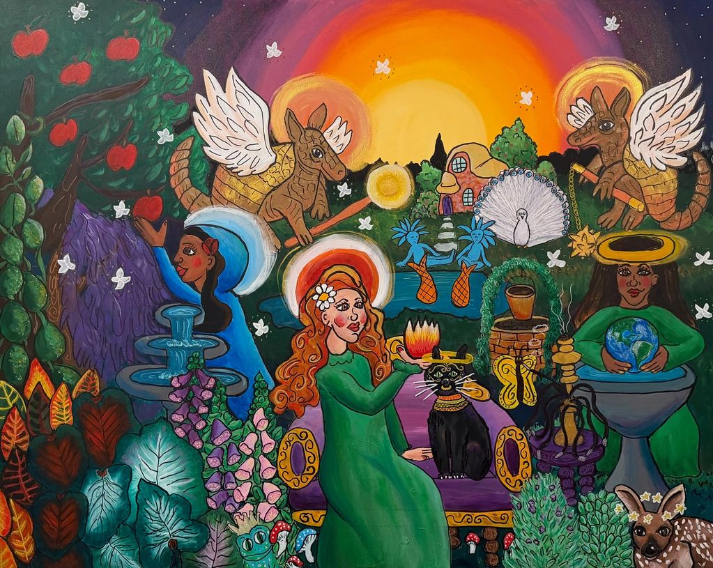 "Keepers of the Light" - 48"x60" Acrylic and Markers on Canvas (2025)