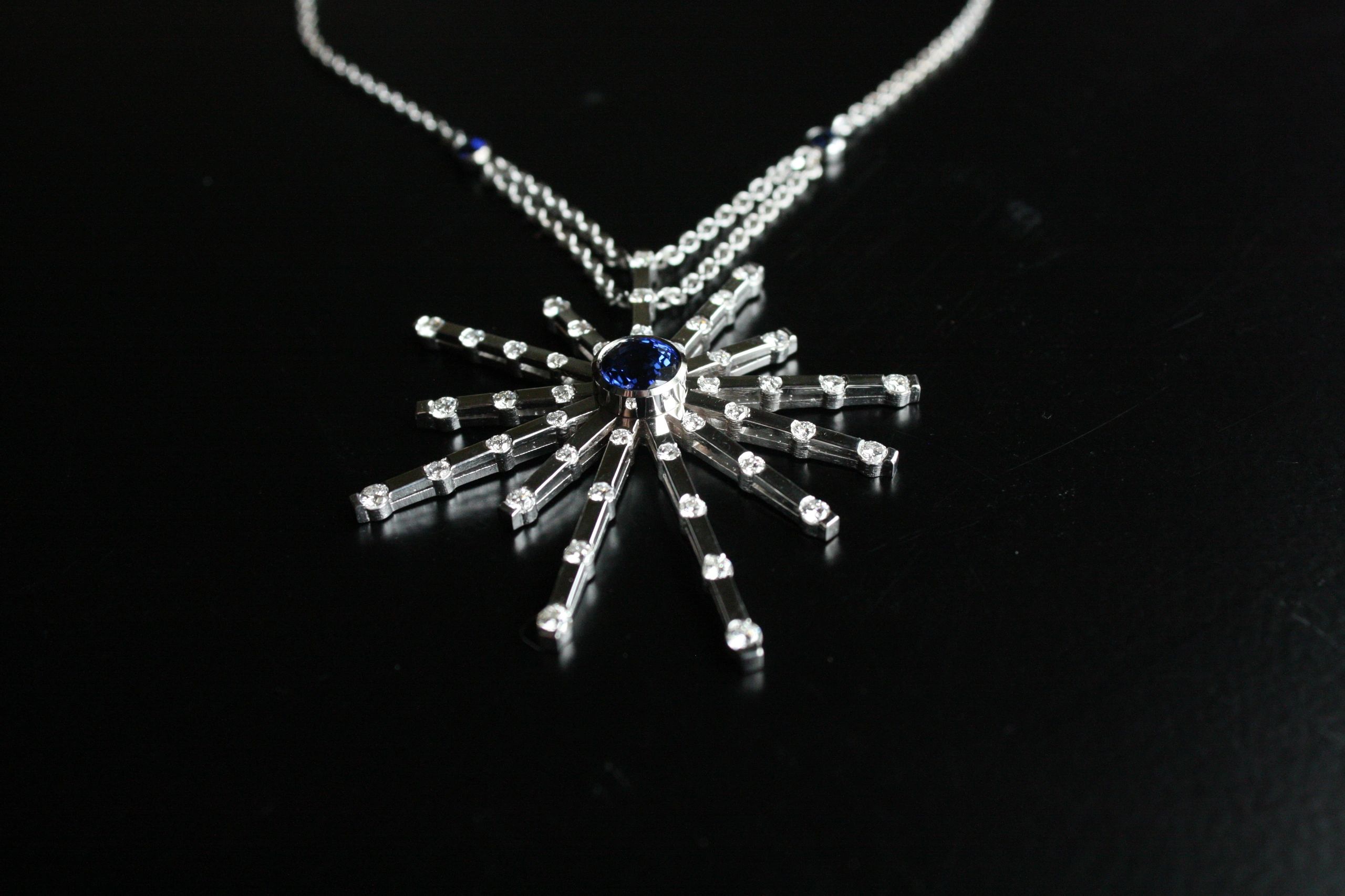 Sapphire and diamond necklace