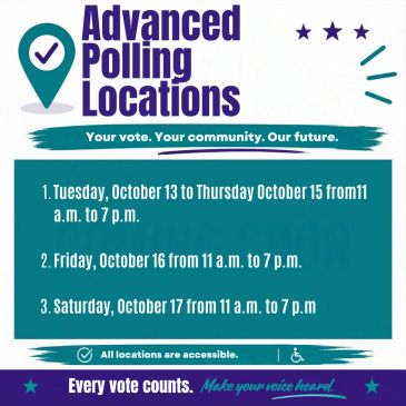 Advanced polling dates and times announcement with accessibility information.