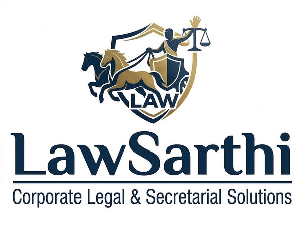 LawSarthi logo with legal symbols and corporate tagline.