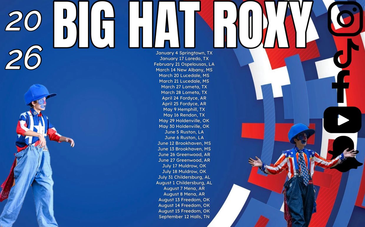 Big Hat Roxy tour dates from January to September across several U.S. states.