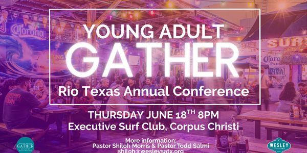Young adult gathering at Executive Surf Club, Corpus Christi, June 18th, 8 PM.
