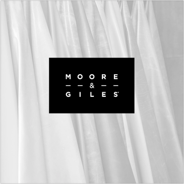 Leather hides with Moore &amp; Giles logo.