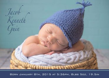 Boy birth announcement blue