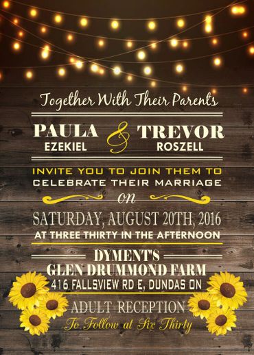 Sunflower Barn Board Invite