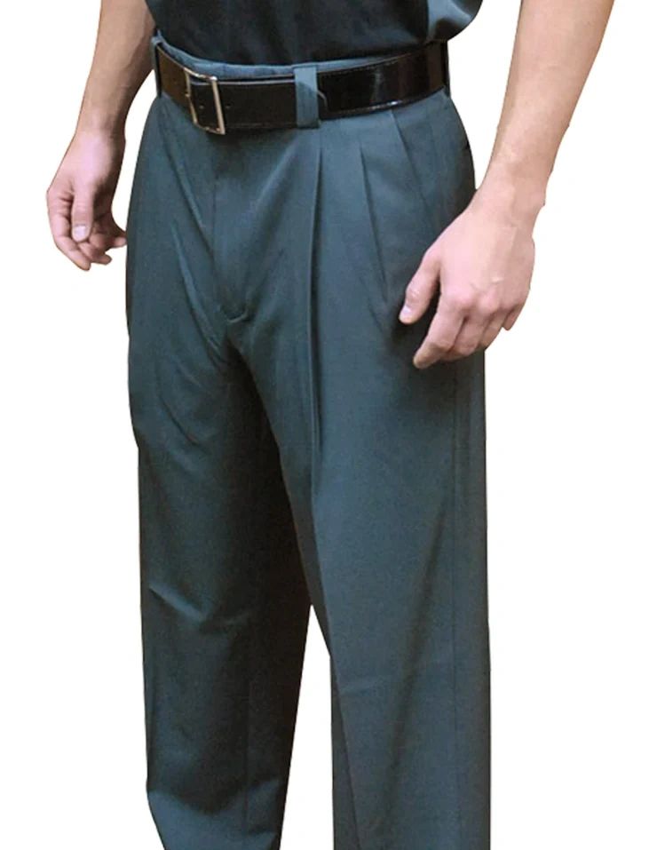 SMITTY | BKS-291 | TAPERED FIT 4-Way Stretch Pleated Pants Basketball Referee