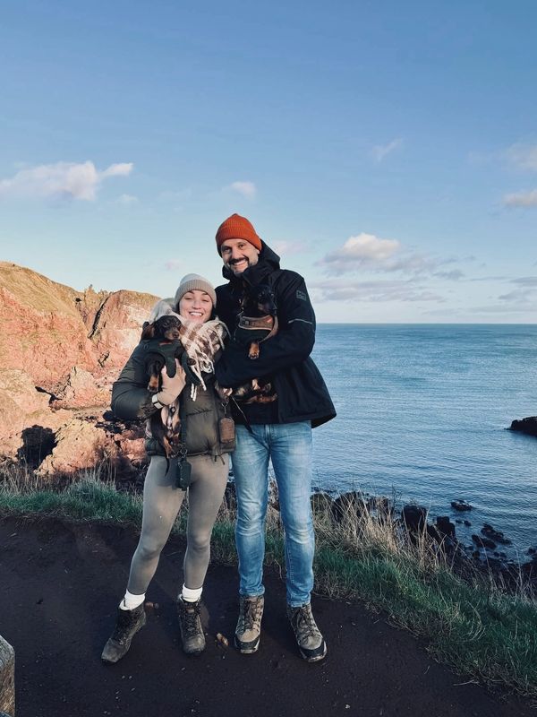 Your hosts enjoying a day out at St. Abbs!