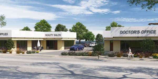 Architectural Rendering of George Dieter Shopping Center development in El Paso, Texas.