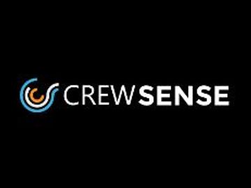 Logo of CrewSense with a stylized circular icon and bold text.