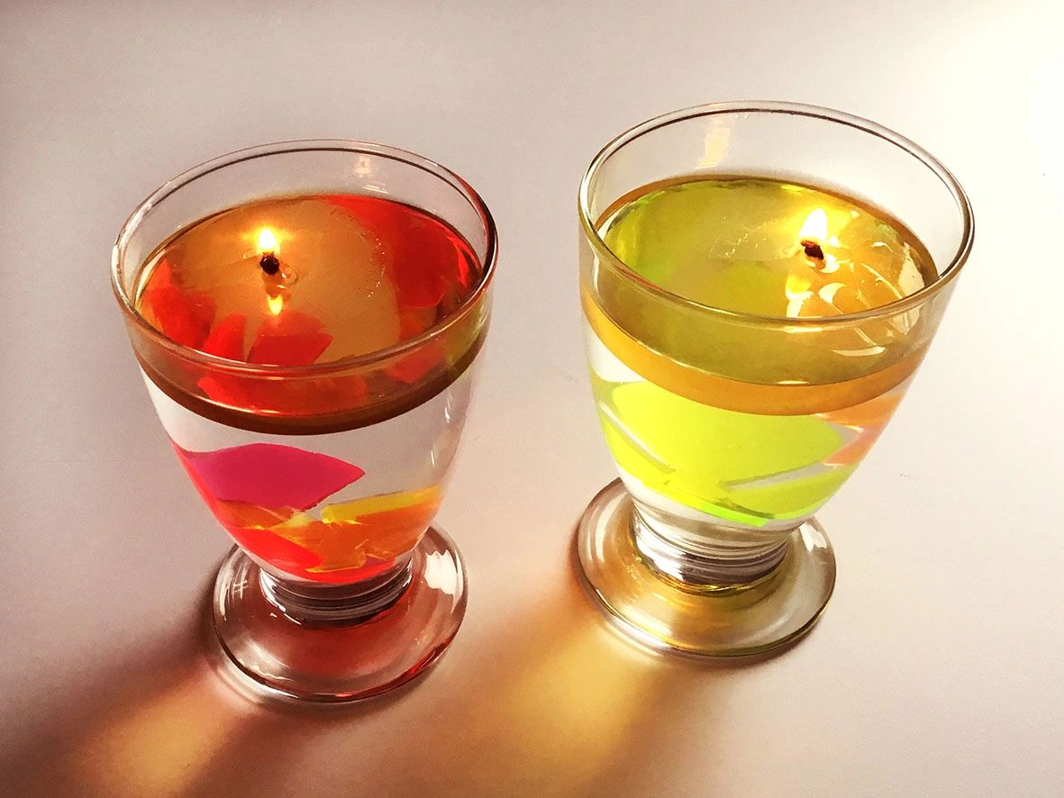 Schwimmlicht Kerze mit Wasser und Speiseöl - fast unsichtbar im 3er oder  6er Set