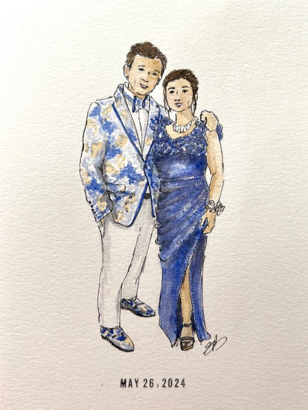 Live Wedding Guest Portraits Artist Erin Leigh Boughamer Event Painting By Erin CT MA RI NY NH VT ME