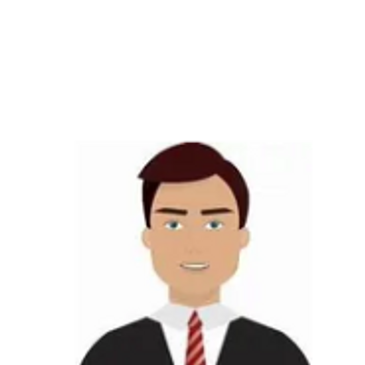 Illustration of a young man in formal attire with a red-striped tie.
