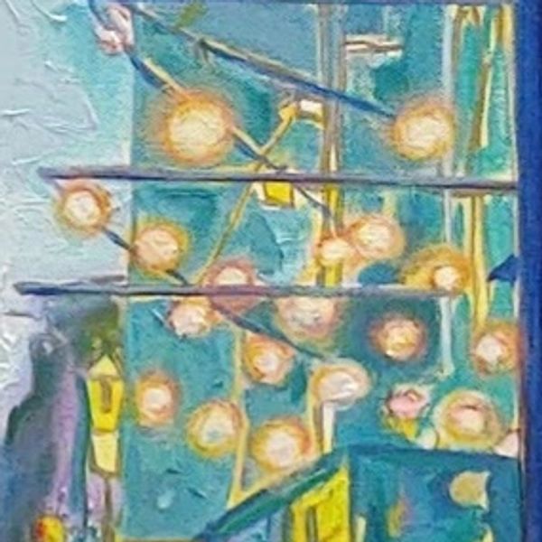 Glowing lights, luminescence, oil paint, art, painting, Tennessee art, expressionist, impressionist