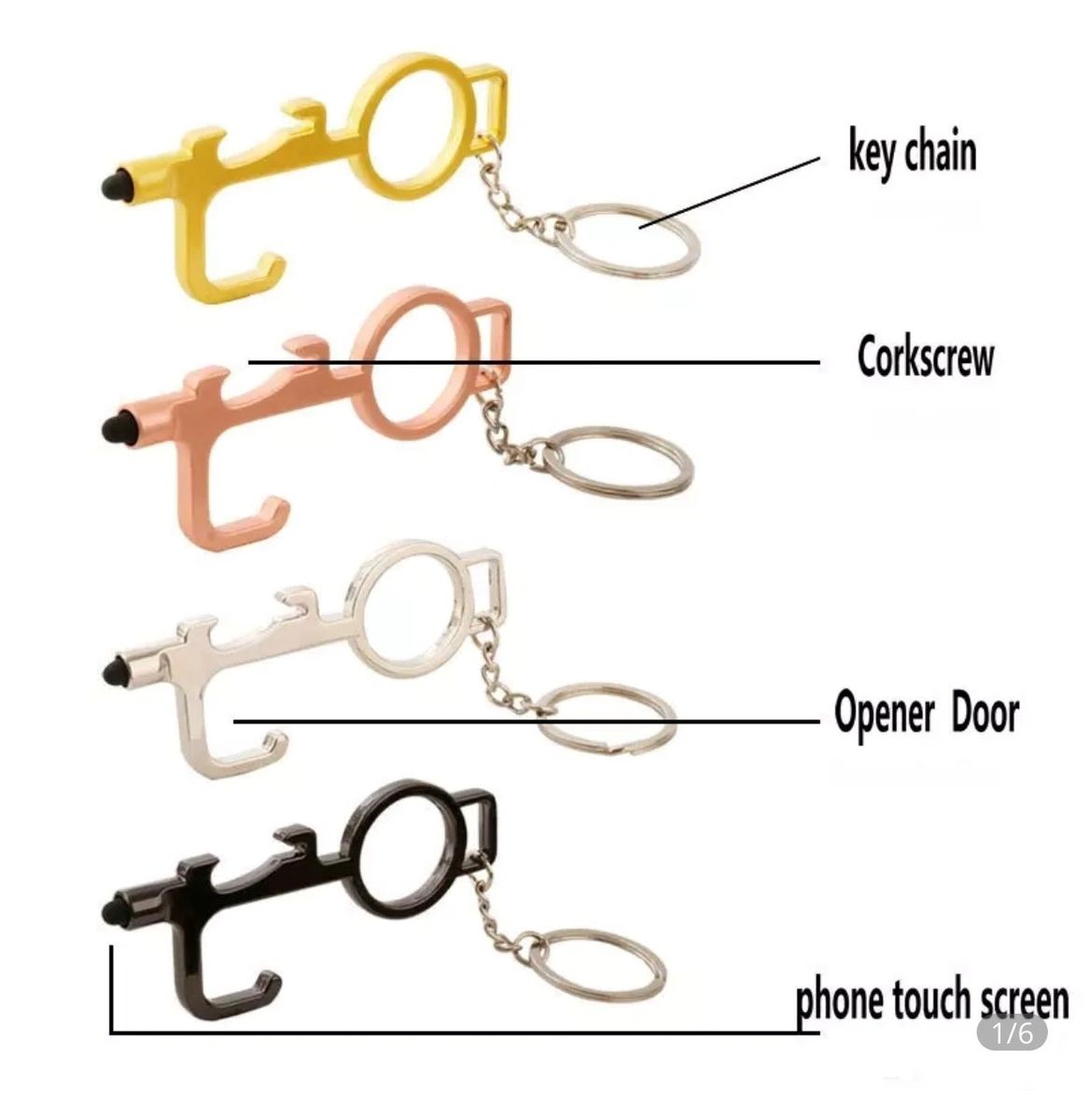 Door Handles Keychain No Touching Surfaces Keychain Tool Door Opener Tool Public Drawer Handle Gadgets Reusable Disinfection for ATM & Elevator Buttons Door Handles Keychain No Touching Surfaces Keychain Tool Door Opener Tool Public Drawer Handle Gadgets Reusable Disinfection for ATM & Elevator Buttons