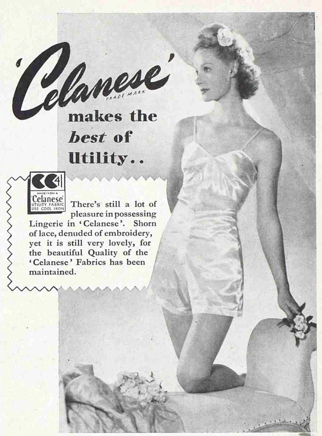 1940s fashion Celanese fabric vintage full slip.