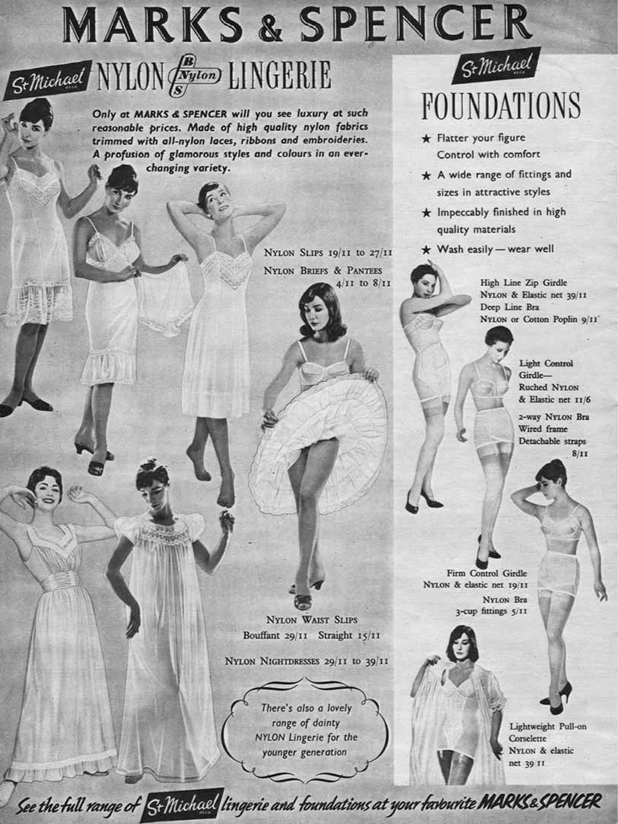 Vintage Ads: Ligne underwear, 1950s