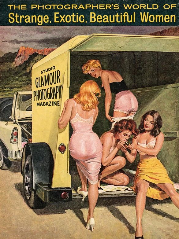 beautiful vintage lingerie magazine art illustration