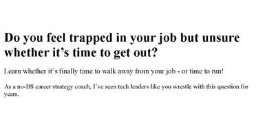 This is a link to application that helps the person to see if they should stay at their job or not.