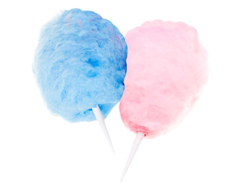 Cotton candy (barbe à papa) available in many different colours 