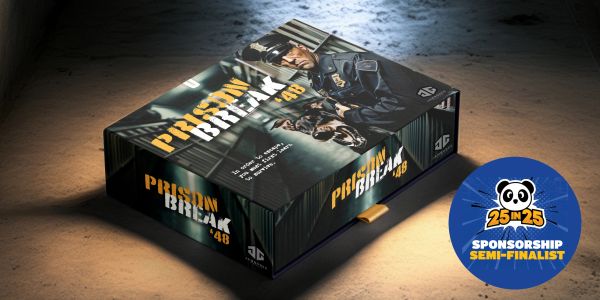 Prison Break 48 game box on a concrete floor.