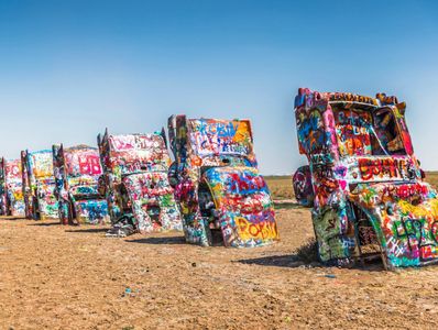 Iconic images of cars in the ground in Amarillo, Tx. Amarillo Peptides