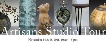 Artisans Studio Tour banner with event date and time.