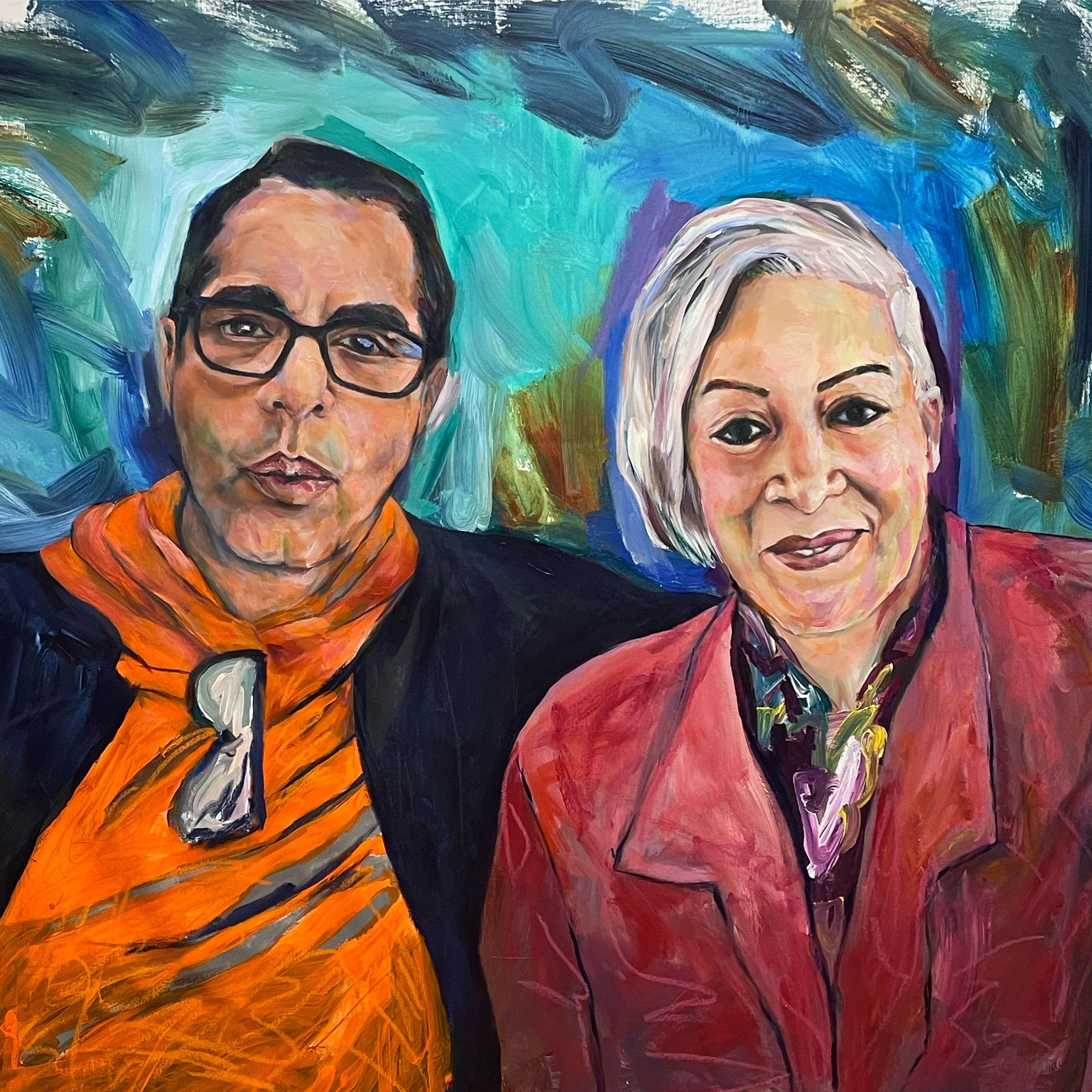 Basel & Rima *Acrylic on canvas, 160x160cm, 2023
