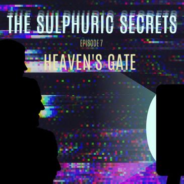 The Sulphuric Secrets S1, E7 graphic. A group hypnotised by the cold glare of a TV screen.