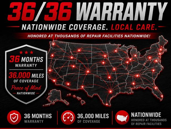 36/36 warranty with nationwide coverage and local care.