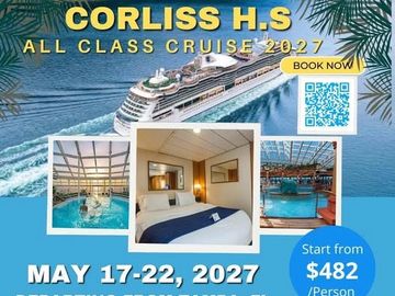 Cruise advertisement for Corliss High School's 2027 class trip.