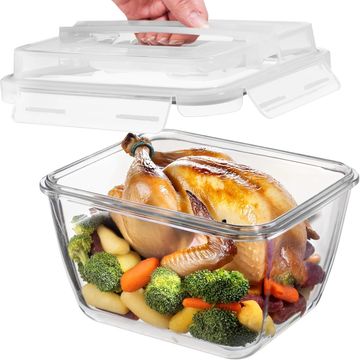 Razab 17 Cups, 132 Oz, Large Glass Food Storage Containers with Lids,  Leakproof